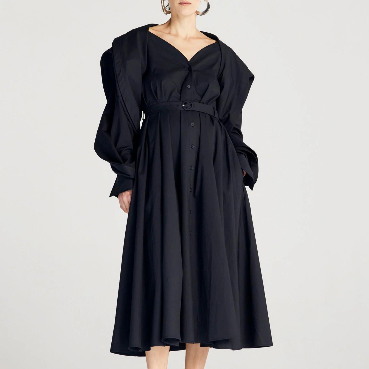 twill midi dress Palmer / / Harding Sojourner Cotton Twill Midi Dress – Timeless