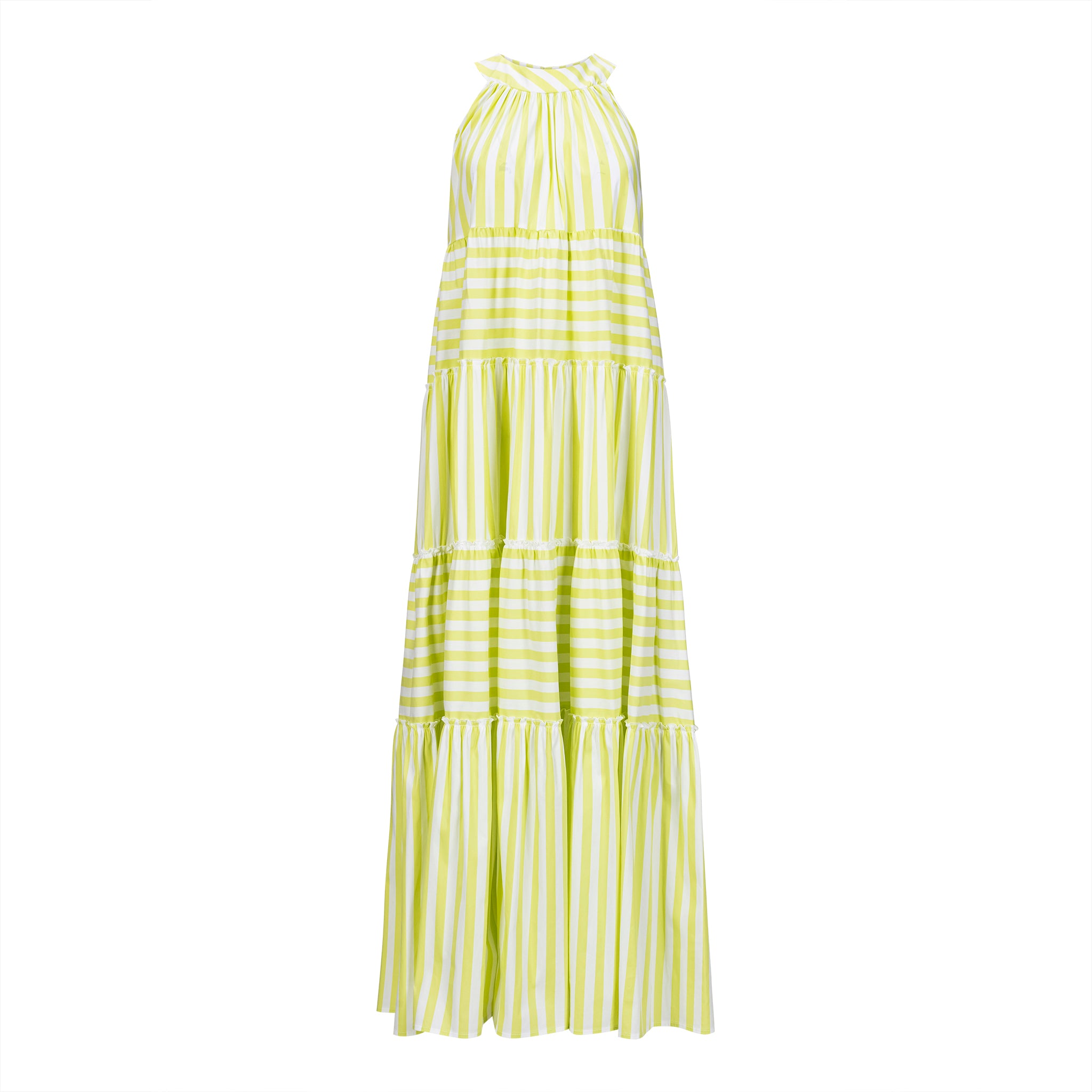 Striped Summer Maxi Dress - Green + White Striped Summer Maxi Dress - Green + White
