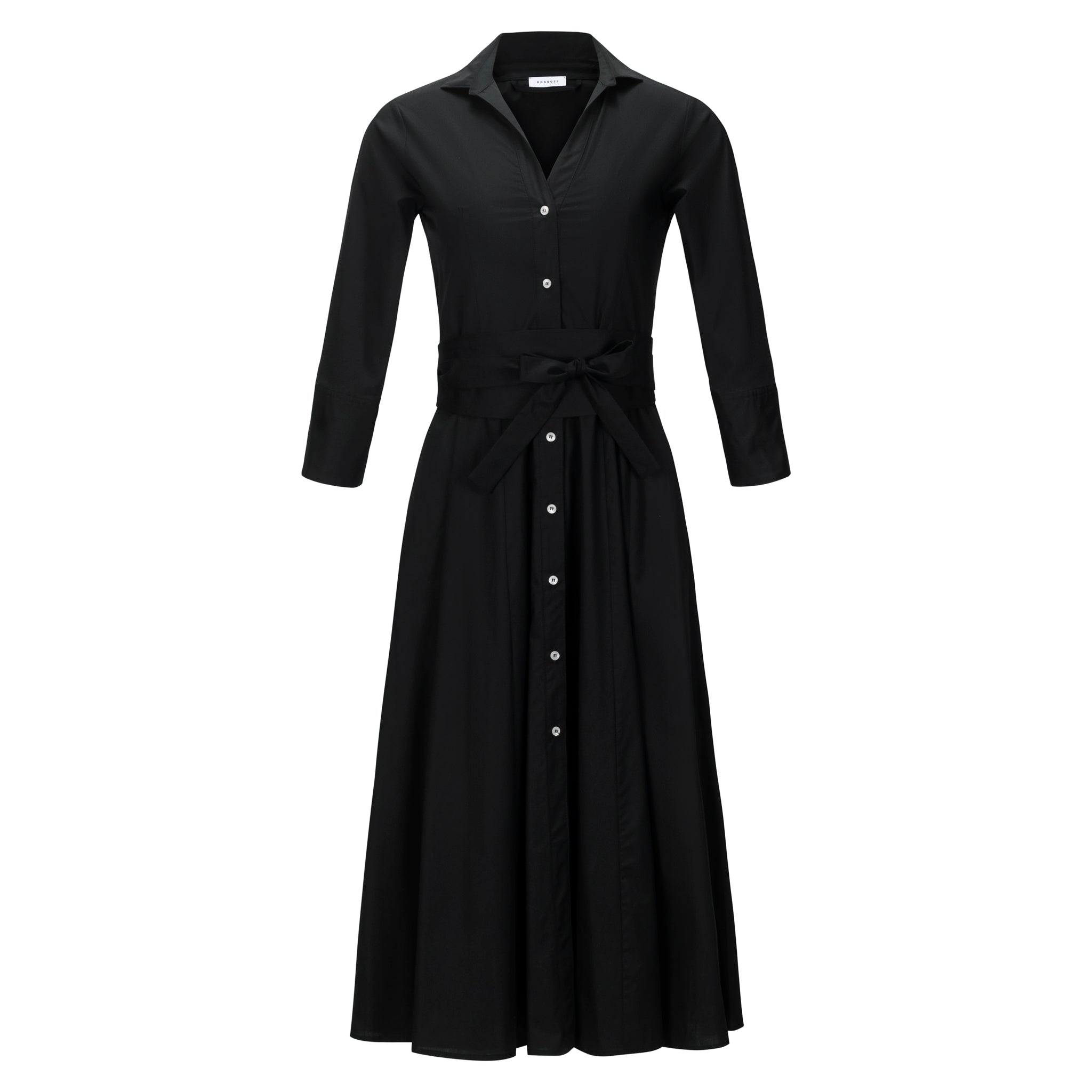 Belted Shirt Dress - Black Belted Shirt Dress - Black