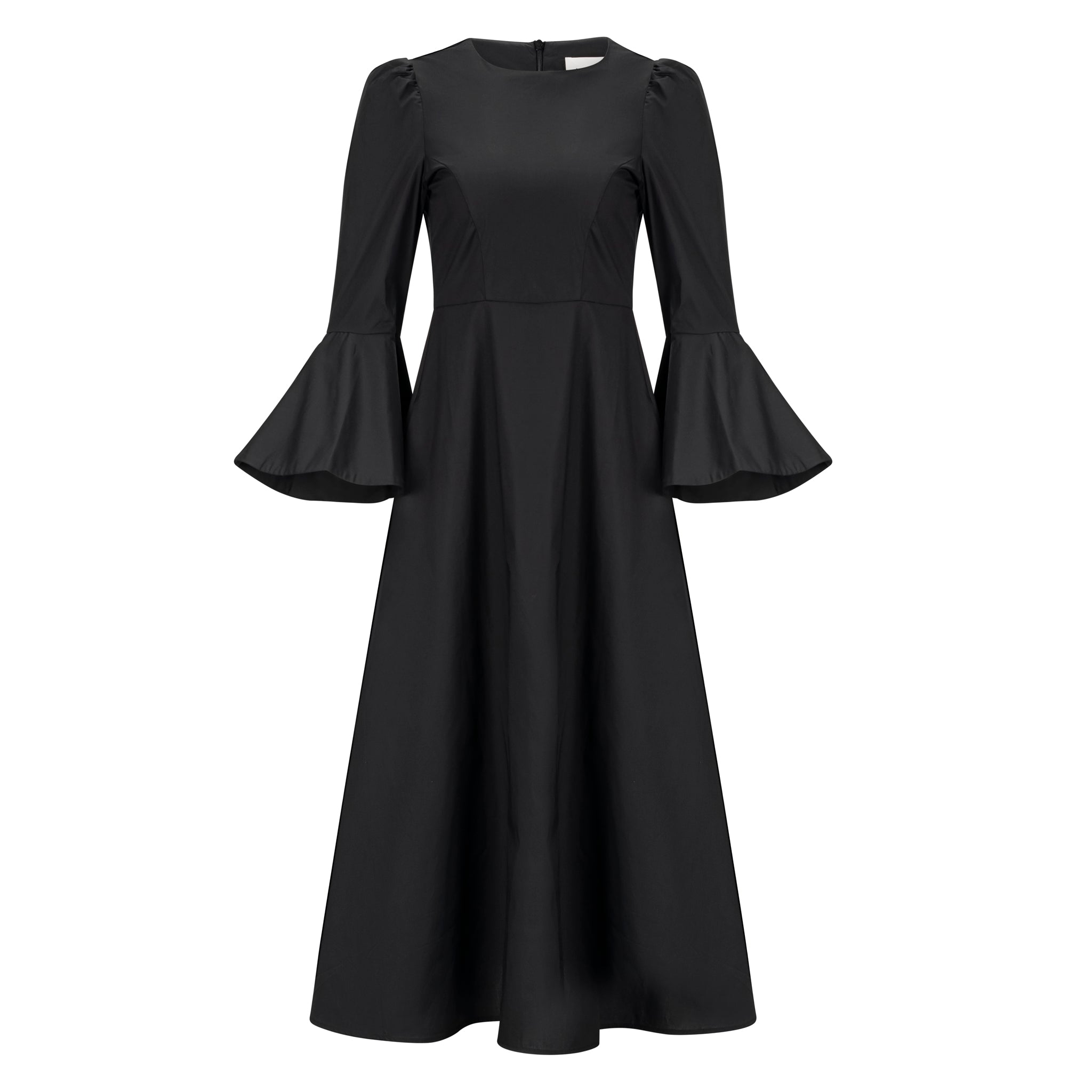 Meimeij Black Bell Sleeve Midi Dress Timeless Meimeij Black Bell Sleeve Midi Dress Timeless