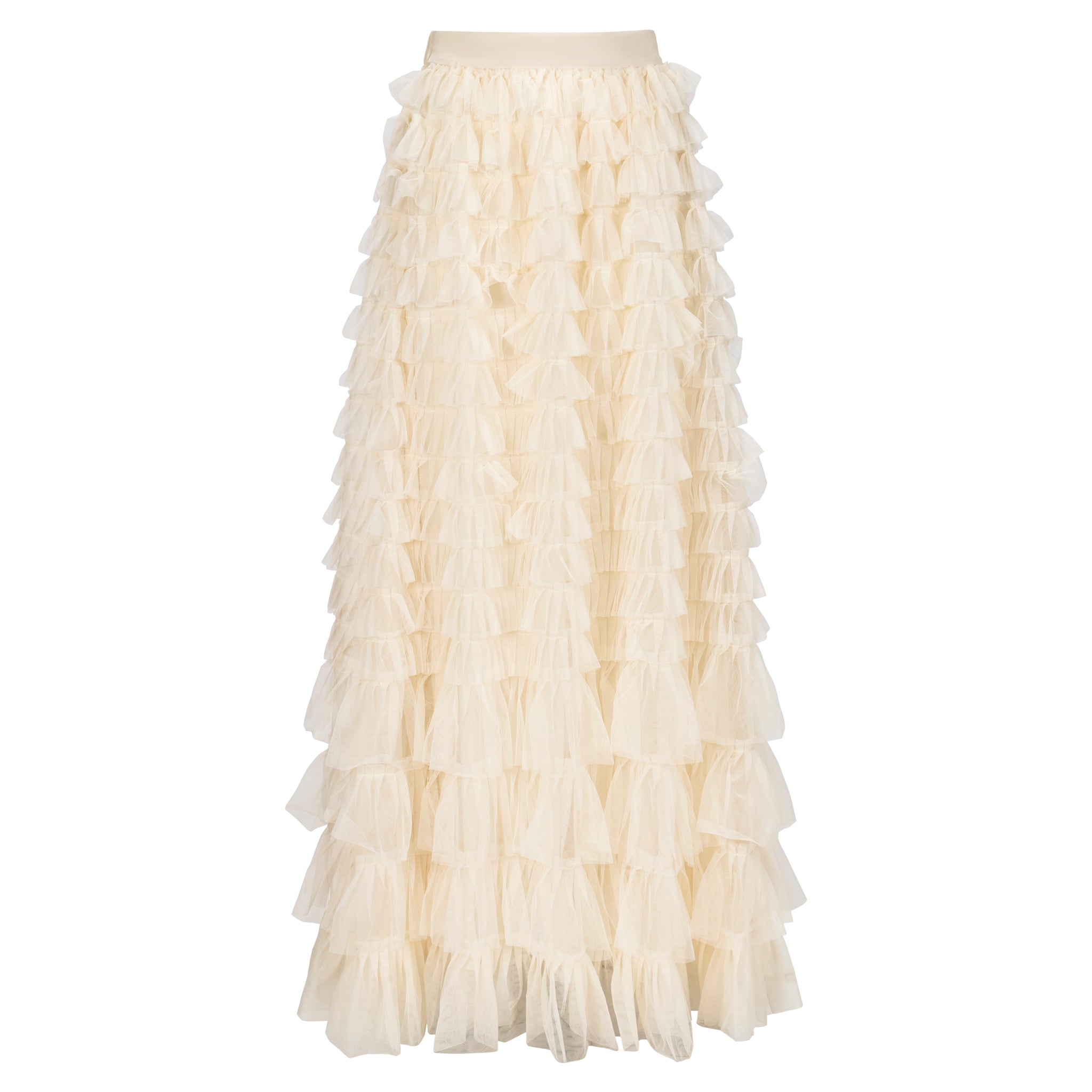 Edward Achour Floor Length Maxi Tulle Skirt in Cream – Timeless