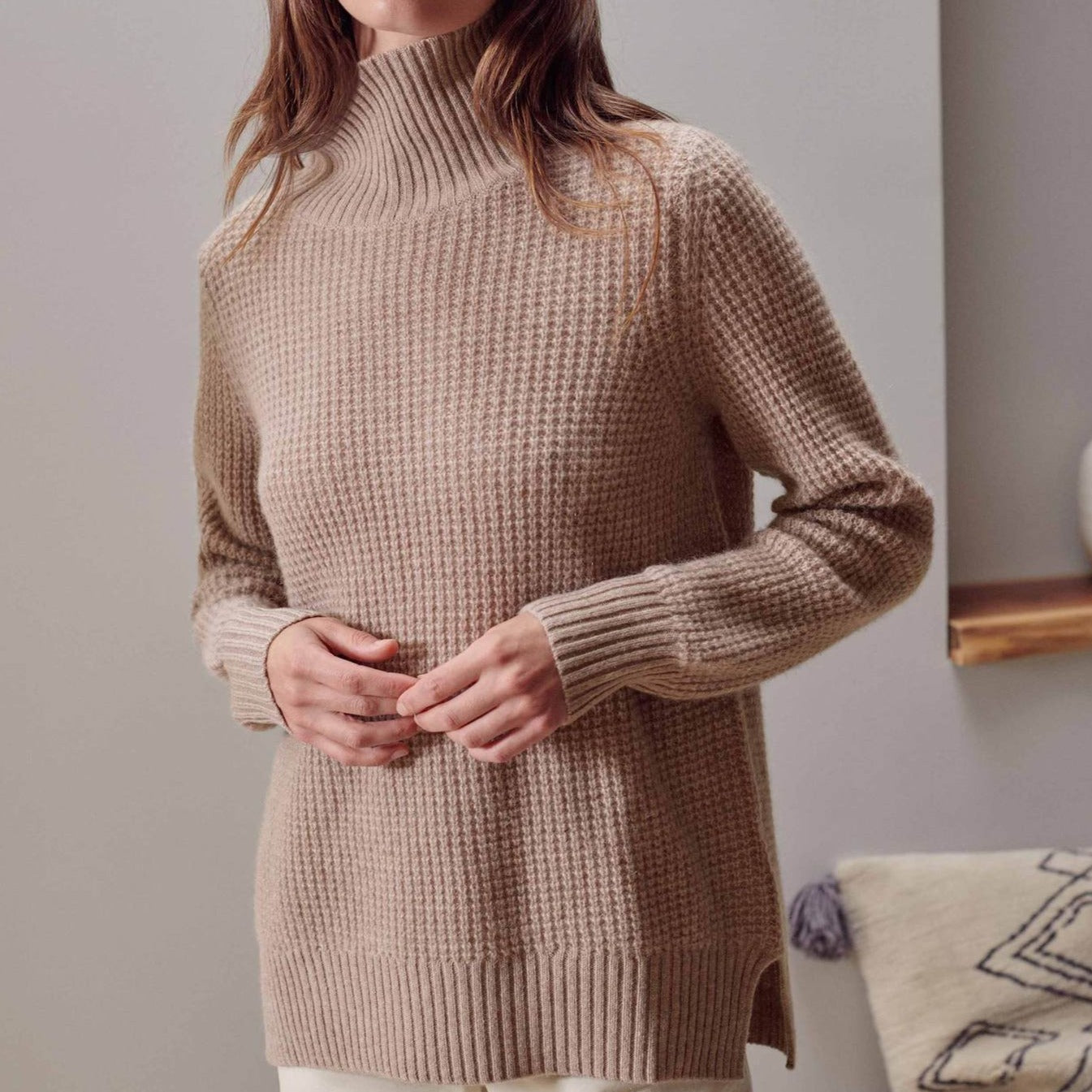 Cashmere waffle knit discount