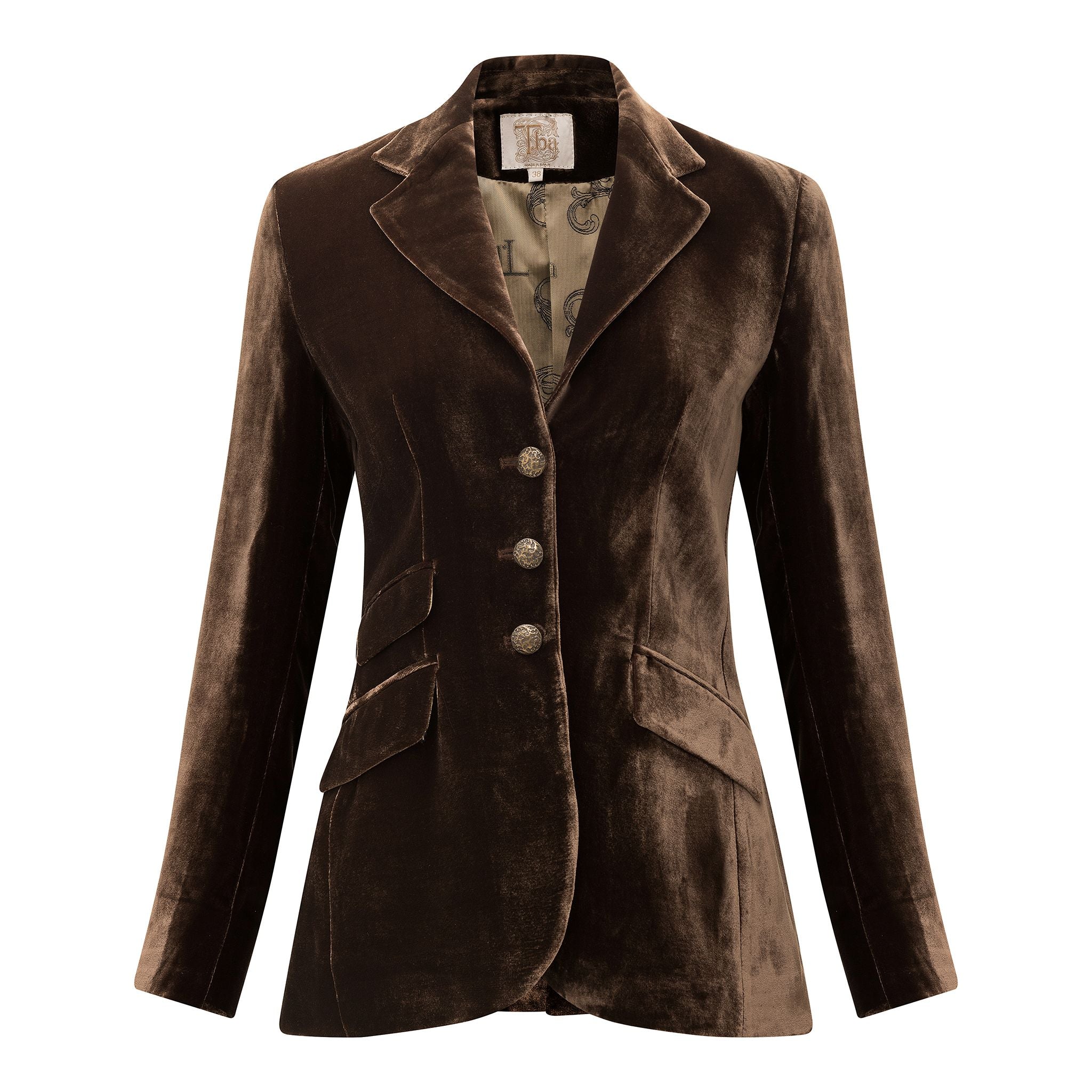 Women's Brown Velvet Riding Jacket – Timeless - Main Image