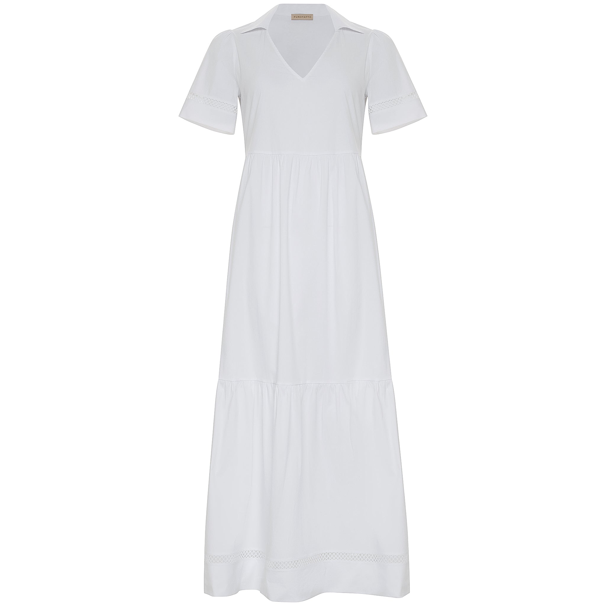 Purotatto V-Neck Tiered Cotton Summer Dress