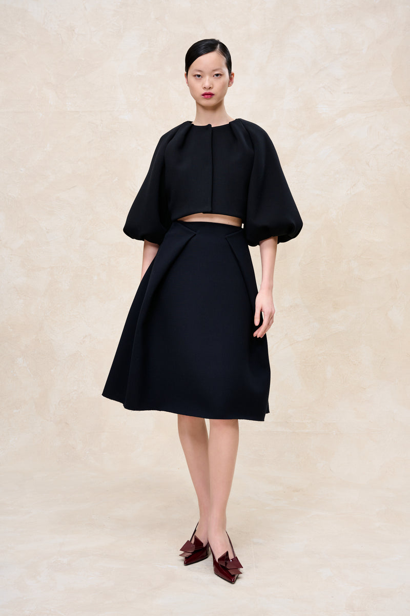Natan Black Balta Wool Cropped Jacket Timeless Martha's Vineyard 