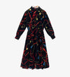 Mantero Black Silk Bridle Belt Print Dress Timeless Martha's Vineyard 