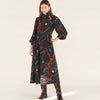Mantero Black Silk Bridle Belt Print Dress Timeless Martha's Vineyard 