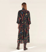 Mantero Black Silk Bridle Belt Print Dress Timeless Martha's Vineyard 