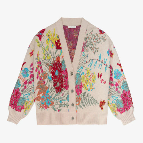 Mantero Colorful Claude Floral Button Down Cardigan Timeless Martha's Vineyard 