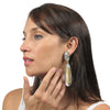 Dominique Denaive Aurelie Grey Resin Drop Clip Earring Timeless Martha's Vineyard 