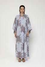 Lavi Printed Maxi Dress - Blue + Copper Metallic Timeless Martha's Vineyard 