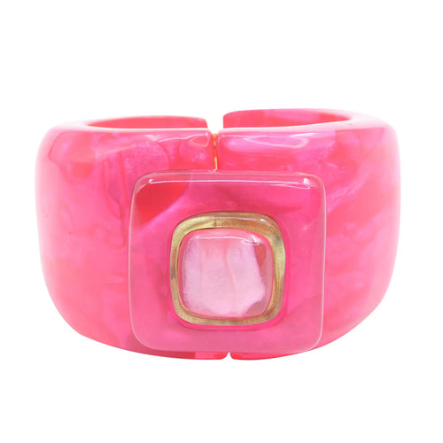 Dominique Denaive Pink Rosebud Yuri Resin Cuff Timeless Martha's Vineyard 