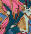 Mantero Cotswolds Riding Sky Blue 90x90 Silk Scarf Timeless Martha's Vineyard 