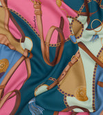 Mantero Cotswolds Riding Sky Blue 90x90 Silk Scarf Timeless Martha's Vineyard 