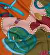 Mantero Cotswolds Riding Silk Scarf 90x90 Blue Green Timeless Martha's Vineyard 