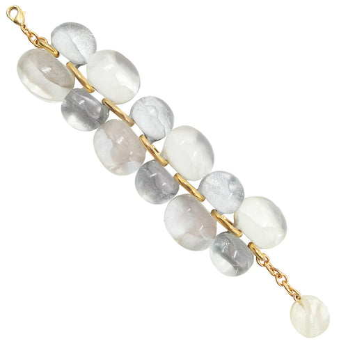 Dominique Denaive White + Grey Andrea Bubble Bracelet Timeless Martha's Vineyard 