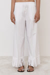  MeiMeij Black Cotton Pants with Fringe Bottom Timeless Martha's Vineyard 