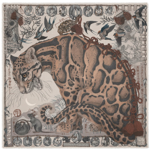 Sabina Savage The Lunar Leopard Wool + Silk Scarf Timeless Martha's Vineyard 