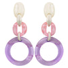Ivy Resin Drop Clip Earring - Lilac Multi