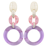 Ivy Resin Drop Clip Earring - Lilac Multi