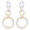 Dominique Denaive Ivy White Resin Drop Clip Earring Timeless Martha's Vineyard 