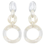 Dominique Denaive Ivy White Resin Drop Clip Earring Timeless Martha's Vineyard 