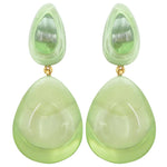Dominique Denaive Green Ivana Resin Drop Clip Earring Timeless Martha's Vineyard 