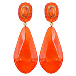Zola Resin Drop Clip Earring - Orange