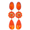 Jackie Resin Drop Clip Earring - Orange