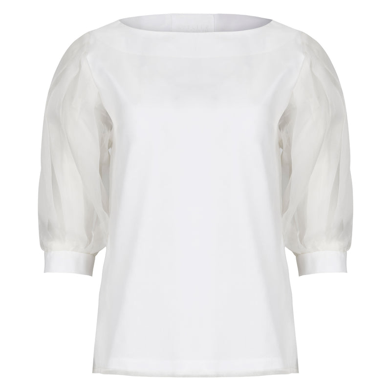 Margareth & Moi Organdy Top - White Timeless Martha's Vineyard