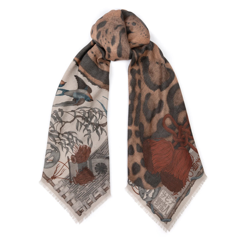 Sabina Savage The Lunar Leopard Wool + Silk Scarf Timeless Martha's Vineyard 