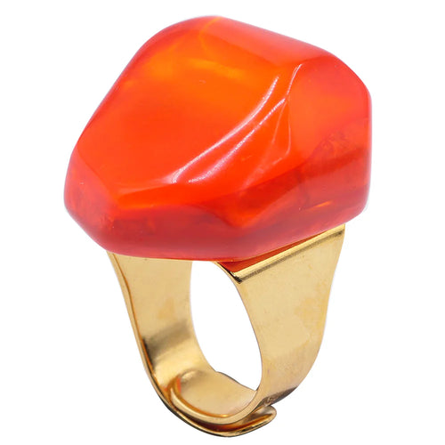 Dominique Denaive Orange Everly Statement Resin Ring Timeless Martha's Vineyard 
