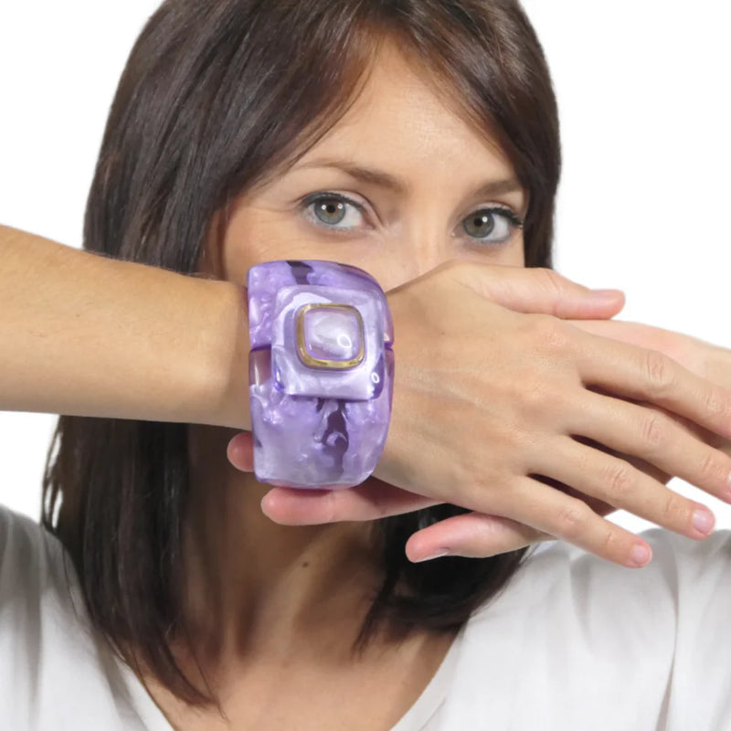   Dominique Denaive Pink Rosebud Yuri Resin Cuff Timeless Martha's Vineyard 