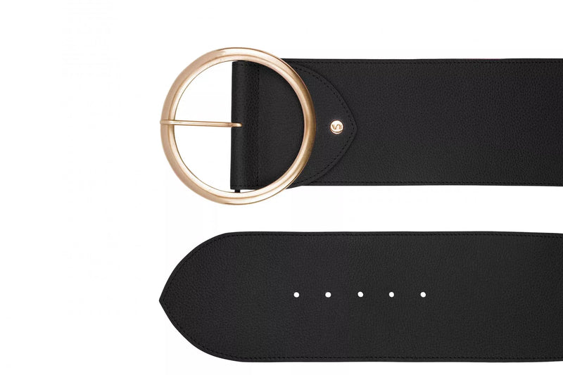 Vaincourt Black Large Round Buckle La Splendide Belt Timeless Martha's Vineyard 