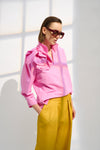 Natan Andy Pink Statement Floral Ruffle Blouse Timeless Martha's Vineyard 