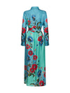 Franco Ferrari Aloe Poppy Print Silk Dress Timeless Martha's Vineyard 