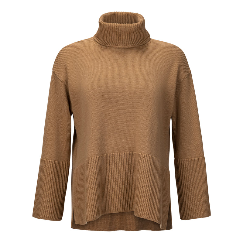 Amina Rubinacci Neffa Wool Turtleneck Sweater - Camel Timeless Martha's Vineyard