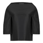 Margareth & Moi Silk Ottoman 3/4 Sleeve Top - Noir Timeless Martha's Vineyard.com