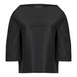 Margareth & Moi Silk Ottoman 3/4 Sleeve Top - Noir Timeless Martha's Vineyard.com