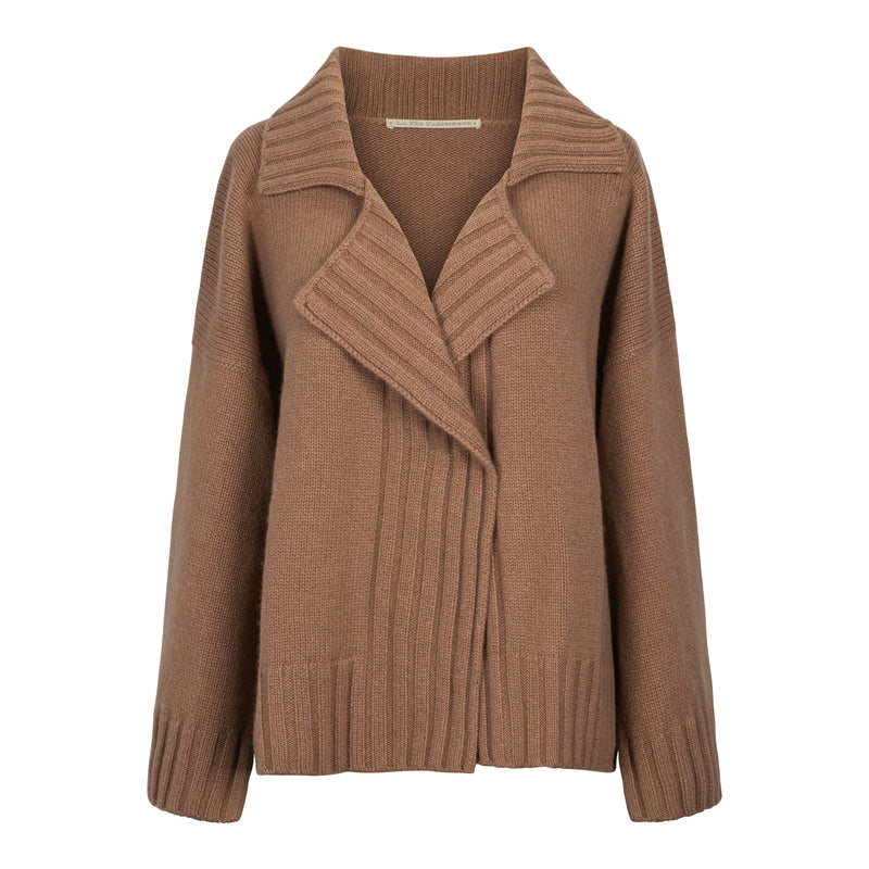 La Fée Parisienne Camel Cashmere Open Cardigan Timeless Martha's Vineyard 