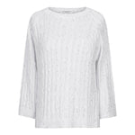 Amina Rubinacci San Marino Sequins Cable Knit Sweater - White Timeless Martha's Vineyard 