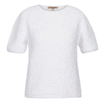 Natan White Love Fantasy Top with Flower Petal Effect Timeless Martha's Vineyard 