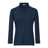 Rosso35 Cotton 3/4 Sleeve Fitted Collared Navy Top Timeless Martha's Vineyard 