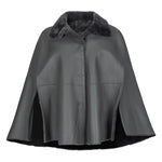 Suprema Reversible Shearling Cape - Dove Grey Timeless Martha's Vineyard