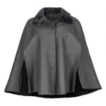 Suprema Reversible Shearling Cape - Fango Timeless Martha's Vineyard