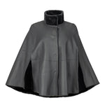 Suprema Reversible Shearling Cape - Dove Grey Timeless Martha's Vineyard