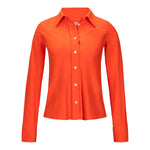 Caliban Orange Skin Like Fitted Button Down Shirt Timeless Martha's Vineyard 