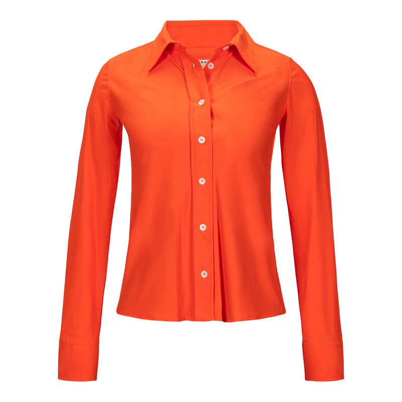 Caliban Orange Skin Like Fitted Button Down Shirt Timeless Martha's Vineyard 