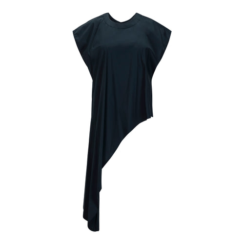 MeiMeij Navy Asymmetrical Short Sleeve Top Timeless Martha's Vineyard 