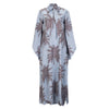 Lavi Printed Maxi Dress - Blue + Copper Metallic Timeless Martha's Vineyard 